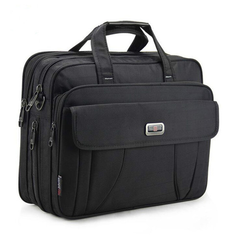 Large Black Briefcase Business Men Shoulder Bags 15.6 Inches Laptop Computer Bag Male Waterproof Travel Handbags Office Work Bag ► Photo 1/6