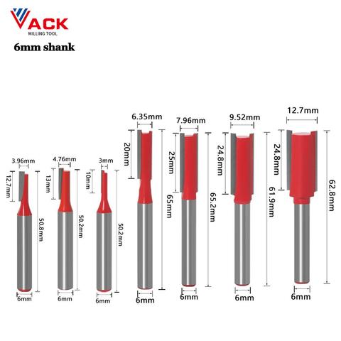 VACK 6mm 1/4inch Shank Long Cleaning Bottom Router Bit Wood Trimming Cutter CNC Woodworking Clean Bits Straight Milling Tools ► Photo 1/6