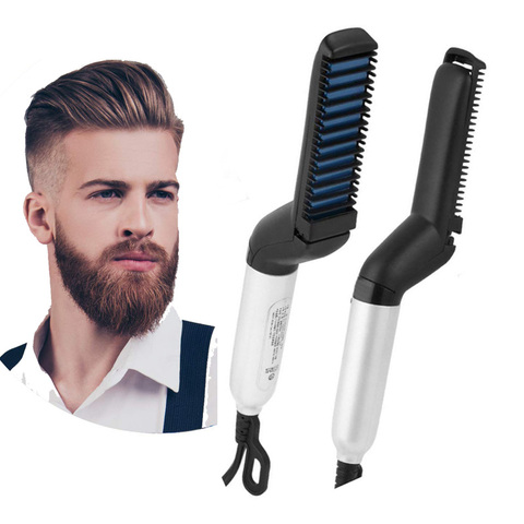 Beard Straightener for Men Multifunctional Hair Comb Curly Volume up Hair Show Cap Electric Heating Hairbrush Hairstyle ► Photo 1/6