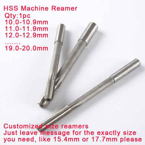 1pc of HSS Straight Shank Milling Cutter Manual machine Reamer customized size professional reamers 10-20mm ► Photo 1/6