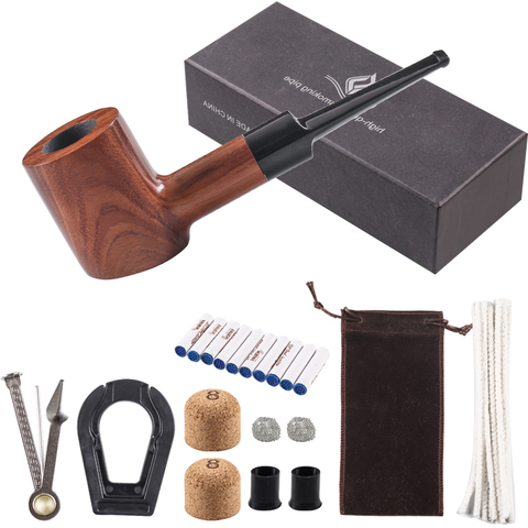 Tobacco Pipes Handmade Natural  Wood Tobacco Smoking Pipe Wooden Pipe Easy Carrying   Gift Pipe and Other Accessories ► Photo 1/6