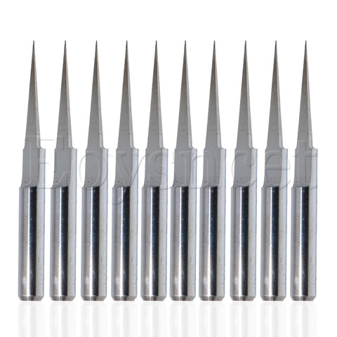10Pcs 10 Degree 0.1mm Carbide Engraving Bits CNC Router Tool for PCB Board ► Photo 1/3