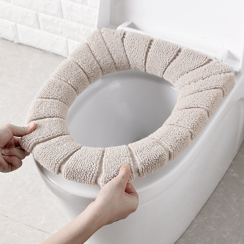 Winter Bathroom Toilet Seat Cushion Closestool Washable Warmer Mat Cover Pad 