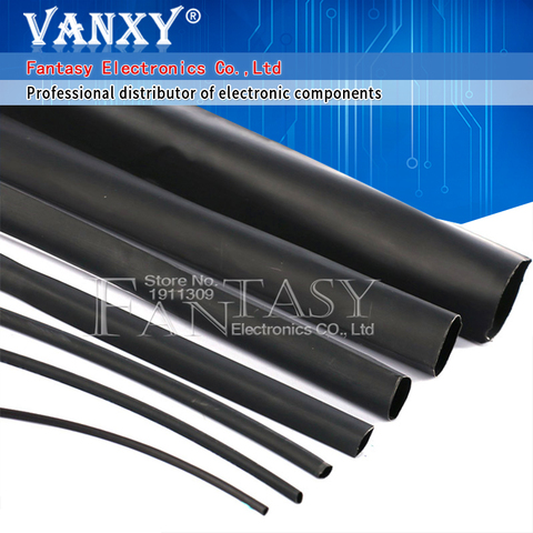 2 Meters Heat shrinkable tube 1mm 1.5mm 2mm 3mm 4mm 5mm 6mm Black Insulation Sleeve ► Photo 1/5