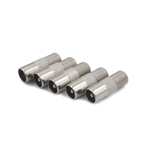 5/10pcs STB Quick Plug RF Coax F Female to RF Male Connector TV Antenna Coaxial Connector F Connector TV Coaxial Plug Drop Ship ► Photo 1/6