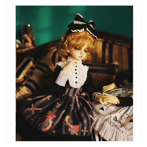 BJD dress 1/3 1/4 1/6 doll dress +hair decoration + sock for 1/6 1/4 BJD doll accessories doll dress with print ► Photo 1/3
