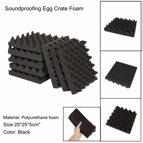 Acoustic Foam Soundproofing Foam 25x25x5cm Egg Crate Studio Acoustic Foam Soundproofing Treatment Egg Profile Tile Wedge ► Photo 1/6