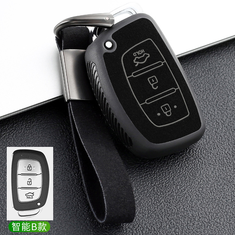 Leather TPU Car Key Cover Shell Case for Hyundai I20 I30 I40 L109 Hb20 Fe Creta Mistra Accent Solaris 2017 Fob Key House ► Photo 1/5