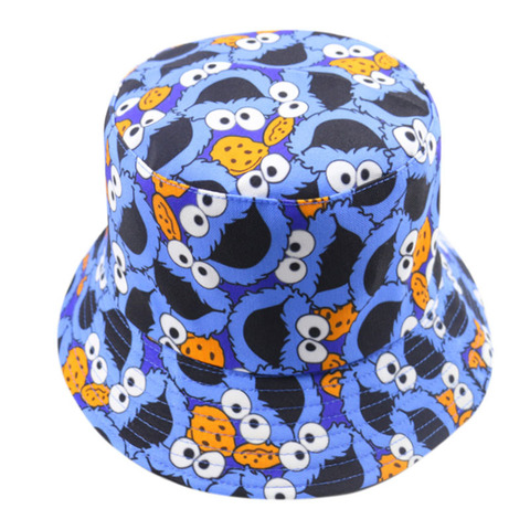 Winfox  Summer Cartoon Printing Bucket Hat Cute Fisherman Hats For Women Mens Two Side Reversible  Fishing Caps ► Photo 1/6