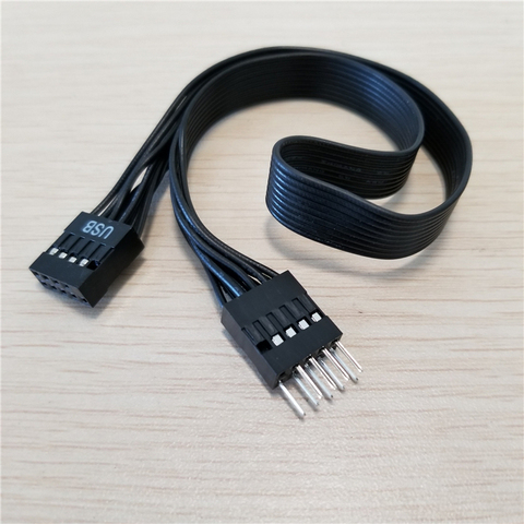 Motherboard Mainboard 9Pin USB 2.0 Male to Female Extension Dupont Data Cable Cord Wire Line 30cm for PC DIY ► Photo 1/4