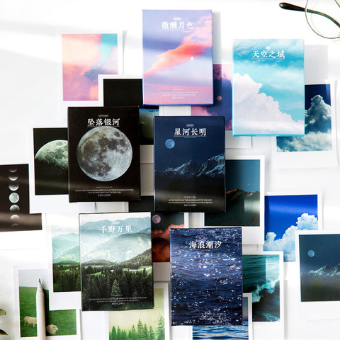 JIANWU 30 sheets Romantic Scenery Series Stickers Cool World Sky Forest Planet DIY Journal Sticker Stationery School Supplies ► Photo 1/5