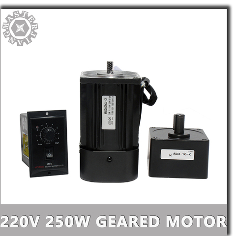 1:3-1:250 450-2.7RPM 220V 250W AC Reversible Gear 6RK250GU-CF Variable Speed Motor 6GU AC Gear Reducer Motor Geared Motor Kit. ► Photo 1/5