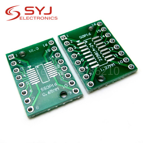 10pcs/lot TSSOP16 SSOP16 SOP16 to DIP16 Transfer Board DIP Pin Board Pitch Adapter PCB In Stock ► Photo 1/1