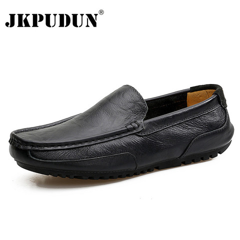 Italian Men Casual Shoes Luxury Brand Genuine Leather Mens Loafers Moccasins Soft Breathable Slip on Boat Shoes Plus Size 37-47 ► Photo 1/6