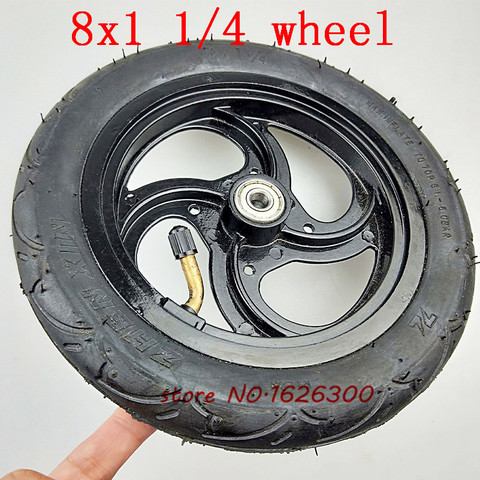 Good quality 8 inch air wheel with Aluminium Alloy Hub For Kickscooter Scooter  8x1 1/4  32mm Width Inflated Tube Wheel ► Photo 1/6