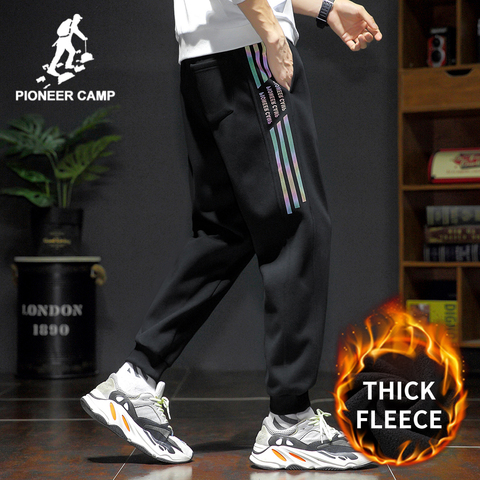Pioneer Camp 2022 Winter Thick Tracksuit Pants Men 100% Cotton Warm Fleece Sweatpants for Male  AZR030349 ► Photo 1/6