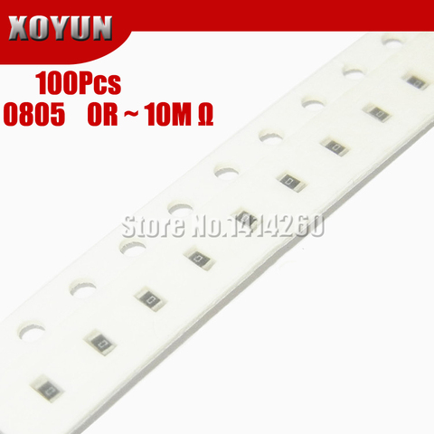 100Pcs 0805 SMD 1/4W chip resistor 0R ~ 10M 0 10R 100R 220R 330R 470R 1K 4.7K 10K 47K 100K 0 10 100 330 470 ohm ► Photo 1/1