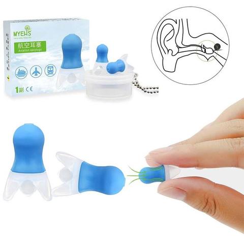 Pressure Equalization Flight Earplugs Noise Reduction Sleep Soundproof Silicone Reusable Anti-tinnitus Earache Decompression ► Photo 1/6