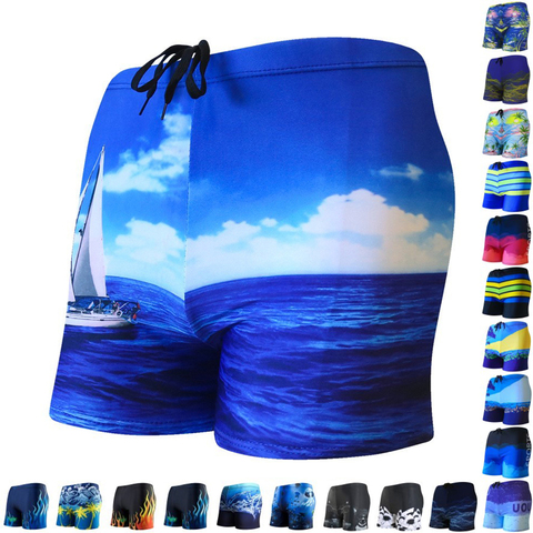 Mens Swimsuit Swimwear Swimming Trunks Beach Shorts Boxer Briefs Men Male Multi Prints Swim Pool Bathing Surfing Pants Suit Wear ► Photo 1/6