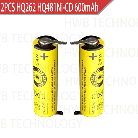 2pcs/lot 1.2v Ni-cd 600 mAh rechargeable battery electric shaver HQ262 HQ481 HQ360 HQ460 HQ5812 GW-P04 Free shipping ► Photo 1/4