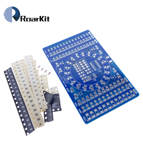 SMD NE555 CD4017 Rotating Flashing LED Components Soldering Practice Board Skill Electronic Circuit Training Suite DIY Kit ► Photo 1/6