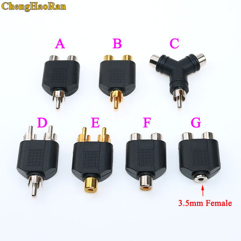 ChengHaoRan 3.5mm to RCA Stereo Female Jack Plug Adapter Headphone Y Audio Adapter RCA Male Female To 2RCA male Audio connector ► Photo 1/5