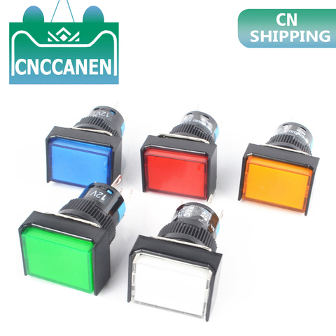 5V 12V 5pin momentary LED Illuminuted Maintained Self-locking Push Button Switches 16MM Latching Push Button ► Photo 1/6