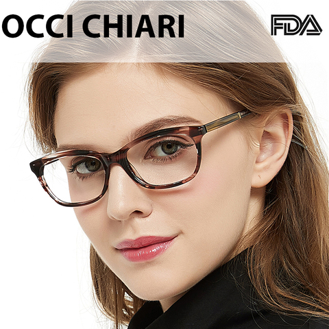 OCCI CHIARI Computer Eyewear Acetate Blue Light Glasses Transparent Eyewear Prescription spectacles Eyeglass frame women OC7058 ► Photo 1/6