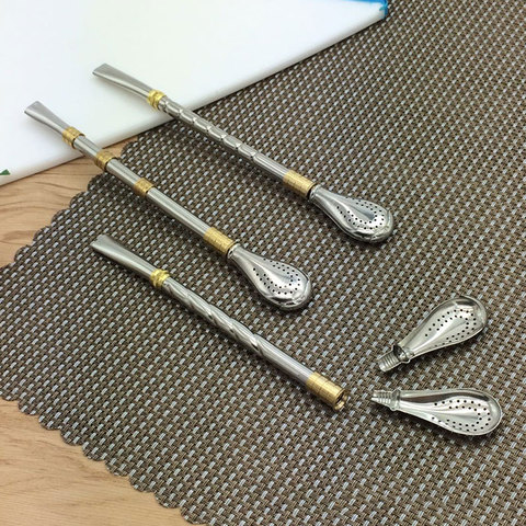 Tea Filter Yerba Mate Stainless Steel Tea Straws Bombilla Gourd Reusable Tea Tools Drinking Straw Spoon Washable Coffee Tea Tool ► Photo 1/6