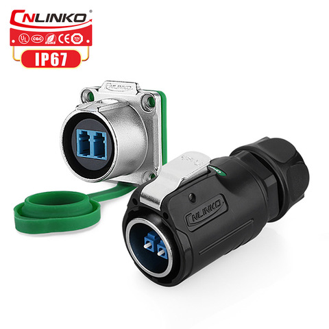 LINKO M24 Optical Fiber Connector LC Fiber Optic Adapter Fast Quick Lock Waterproof IP67 Male Plug Female Socket Signal Adapter ► Photo 1/6