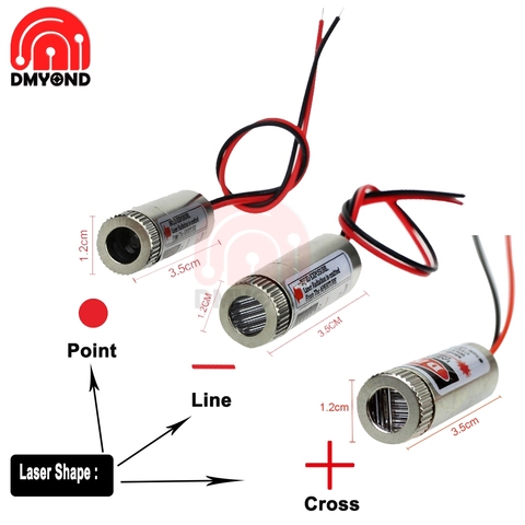 New Adjustable Beam 650nm 5mW Red Laser 3-5V Industrial Laser Head Point Line Cross Laser Module Lens Focusable Industrial Class ► Photo 1/6