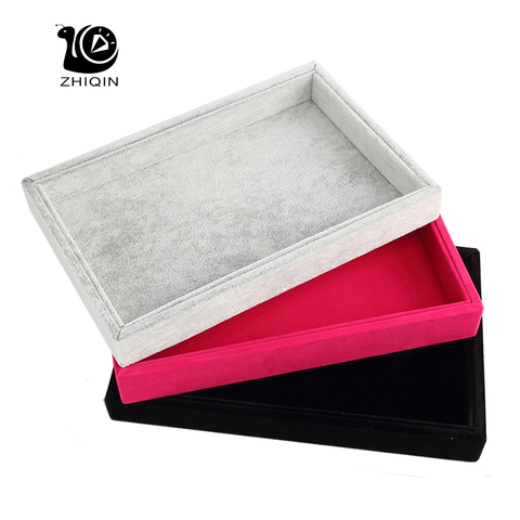 Jewelry Storage Tray Velvet Earrings Ring Necklace Pendant Bracelet Organizer Holder Box Jewelry Display Storage Trays 23x14.5cm ► Photo 1/6