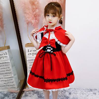 Buy Online Halloween Children S Clothing Girls Little Red Riding Hood Cosplay Cosplay Lolita Princess Dress Witch Clothes Alitools