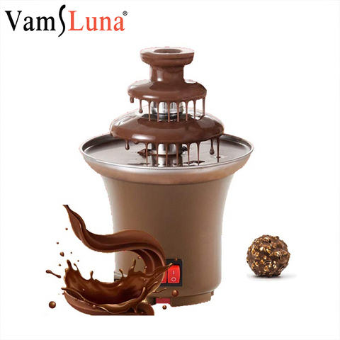 Three Layers Mini Chocolate Fountain Fondue Creative Chocolat Melt With Heating Machine DIY Melt Waterfall Pot Melting fuente de ► Photo 1/6