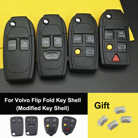 OkeyTech For Volvo S60 XC90 V50 S40 V70 S60 S70 S80 XC70 Modified Flip Folding Car Key Shell Cover Case NE66 Blade Send Switch ► Photo 1/6