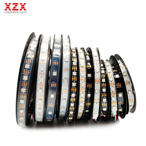 WS2812B Smart RGB Led Strip Black/White PCB WS2812 Individually Addressable Light 30/60/144leds Waterproof  IP30/65/67 DC5V ► Photo 1/6