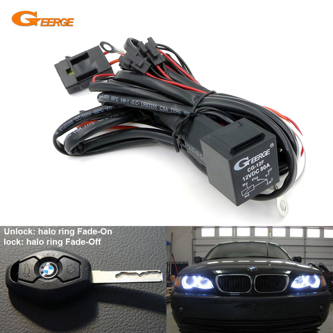 Relay Wiring Harness Kit w/ Fade-on Fade-off Features For BMW E53 E70 X5 E71 X6 E84 X1 E83 F25 X3 CCFL LED Angel Eyes Halo Rings ► Photo 1/6