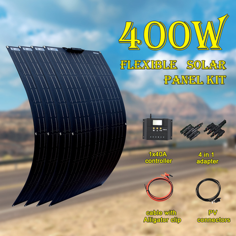 XINPUGUANG 18V 100 Watt 200W 300W 400W Flexible Solar Panel kit  for 12V 24V battery car RV home outdoor Power charging ► Photo 1/6