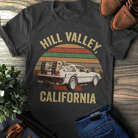 Hill Valley T-shirt, Back to The Future Shirt, Marty Mcfly, Hill valley, Classic Men Cotton Tees Tops Harajuku Streetwear ► Photo 1/1