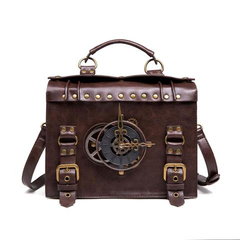 Norbinus Steampunk Single Shoulder Bags Vintage Women Handbags Gothic Messenger Crossbody Bag Ladies Rivet Top-Handle Bags Pack ► Photo 1/6