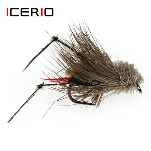 ICERIO 6PCS Grasshopper Dry Flies Terrestrial Fly Trout Fly Fishing Lures #6 ► Photo 1/2