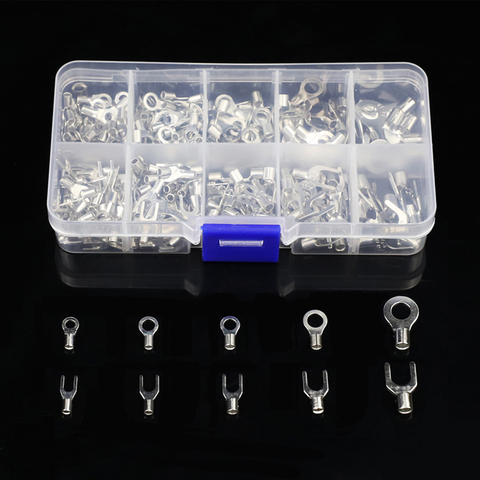 320Pcs/Set 10 In 1 Terminals Non-Insulated Ring Fork U-Type Brass Terminals Assortment Kit Cable Wire Connector Crimp Spade ► Photo 1/6