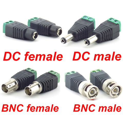bnc connector DC BNC Male female Connector Coax CAT5 Video Balun Adapter Plug for Led Strip Lights CCTV Camera Accessories ► Photo 1/5