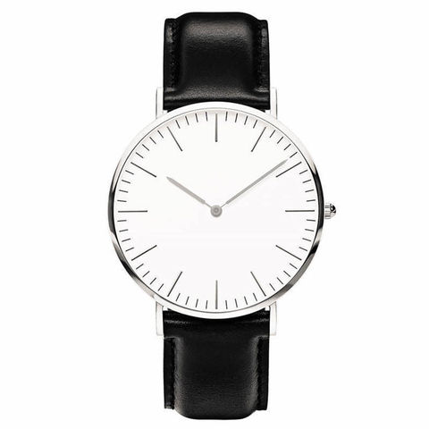 Simple Style Quartz Clock No Logo Ultra-thin Military Army Leather Watches ► Photo 1/6