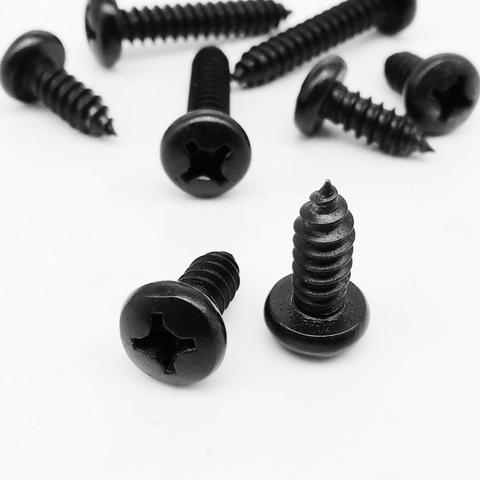 5/50pcs M3.5 M3.9 M4.2 M5 M5.5 M6.3 Black 304 Stainless Steel Cross Phillips Pan Round Head Self Tapping Wood Screw High Quality ► Photo 1/6