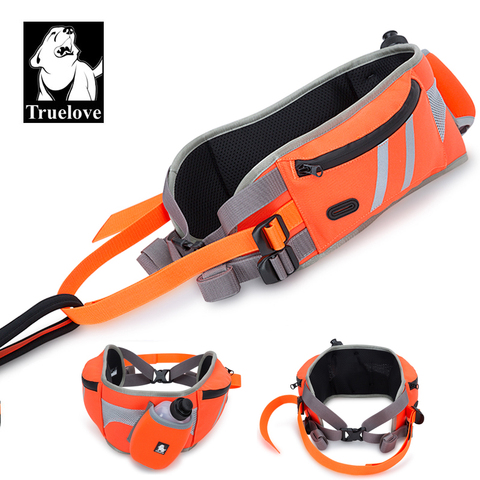 Truelove Hand Free Dog Jogging Belt Running Walking Training Belt Adjustable With Water Bottle Dog Waist Belt For Camping Travel ► Photo 1/6