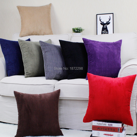 Free Shipping Custom 40/45/50/55/60/70cm 2.5Wales Nylon/ Polyester  Corduroy  Striped Cushion Cover 14 Colors  HT-NPCJC-C ► Photo 1/6