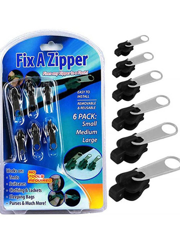 5pcs Metal Universal Replacement Zipper Slider Remove Zipper Puller Zipper  Repair Kit for Craft Sewing Tools Bags DIY Sewing Zipper