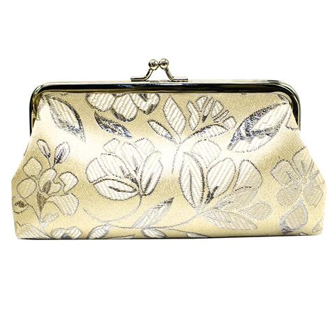 Vintage Women Flower Embroidery Kiss Lock Coin Purse Long Wallet Clutches Bag ► Photo 1/6