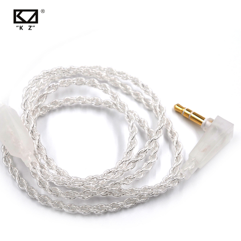 KZ Earphone Cables Silver plated upgrade cable Headphones wire 3.5MM 2PIN 0.75mm For KZ ZAX ZSX ZSN PRO ZSTX AS10 ES4 ZS10 PRO ► Photo 1/6